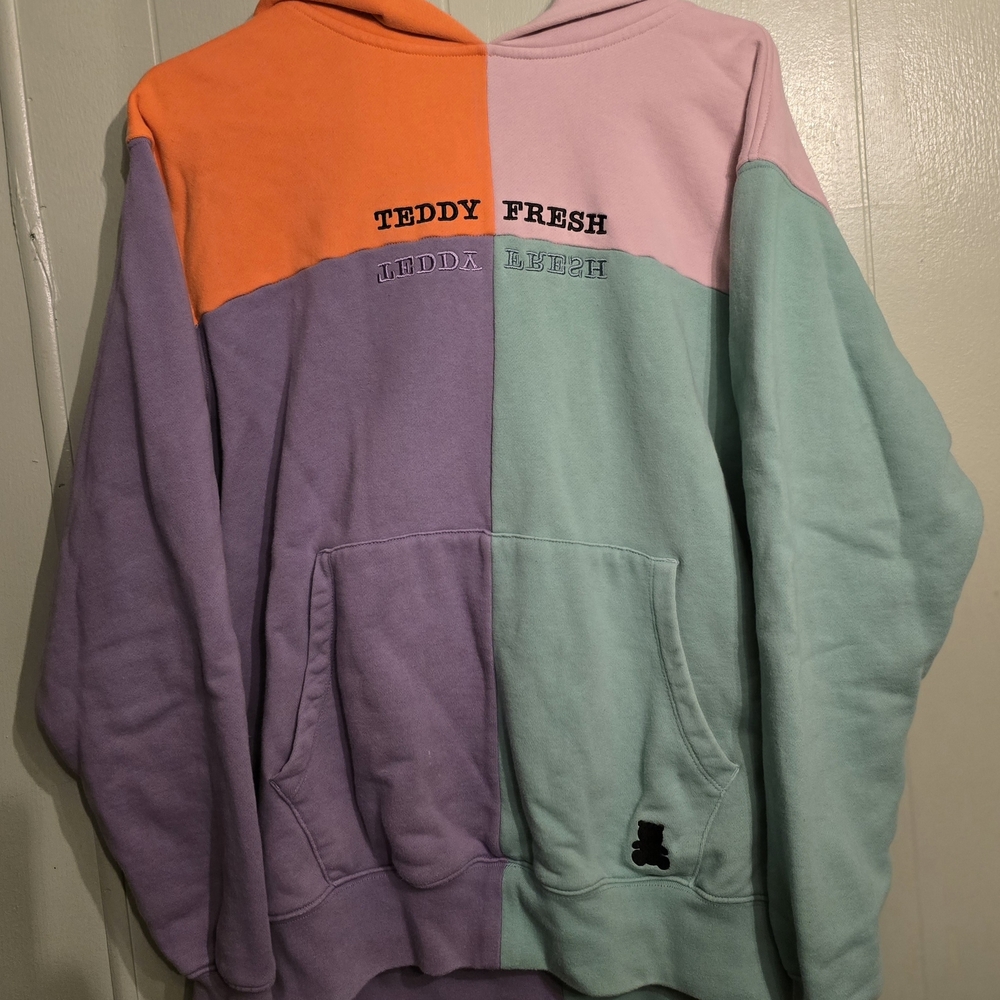 Teddy Fresh Colorblock Hoodie - Orange, Pink, Purple, Mint